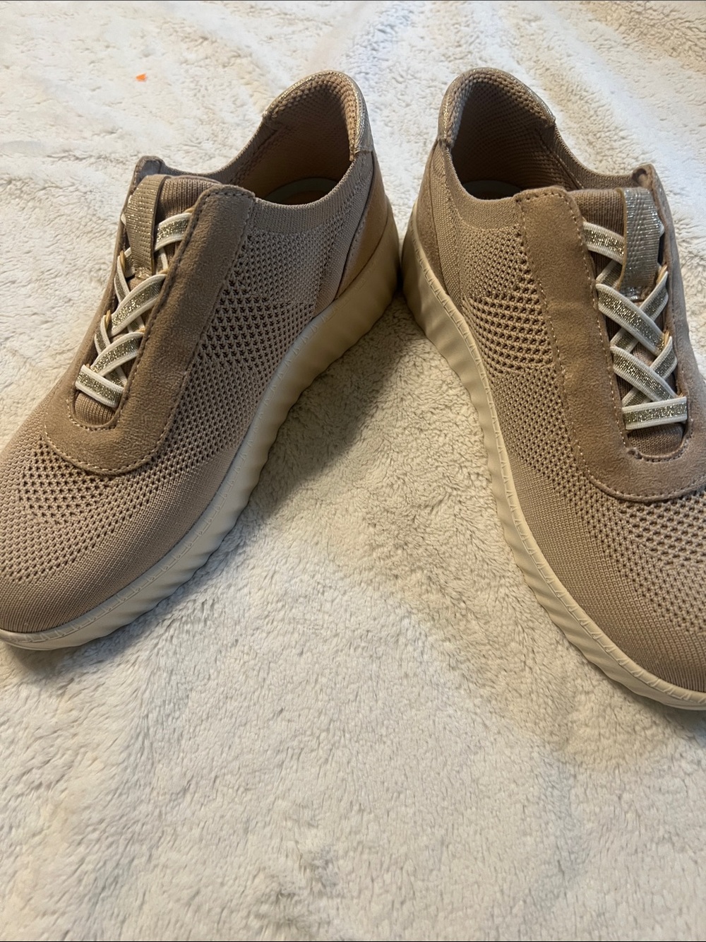Life Stride Beige Knit Slip-On Sneaker